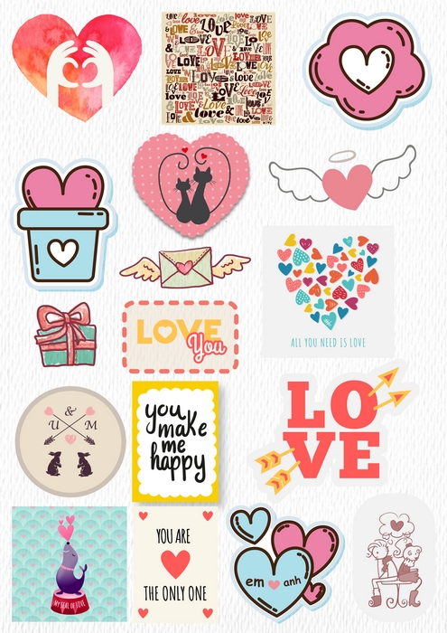 Sticker tình yêu mẫu 2